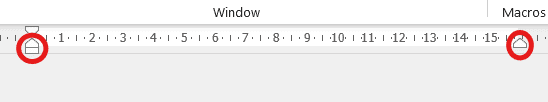 Use the ruler to change left and right margins in Word