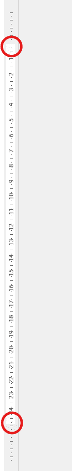 Use the ruler to change top and bottom margins in Word