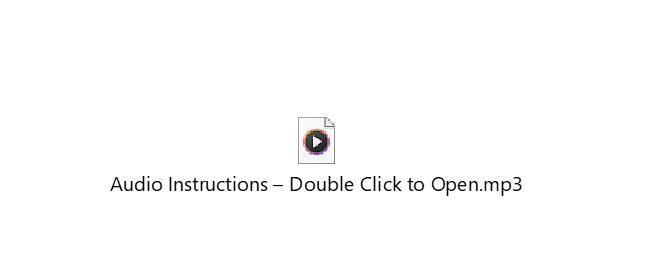 Audio file inserted into Microsoft Word document with no text box border