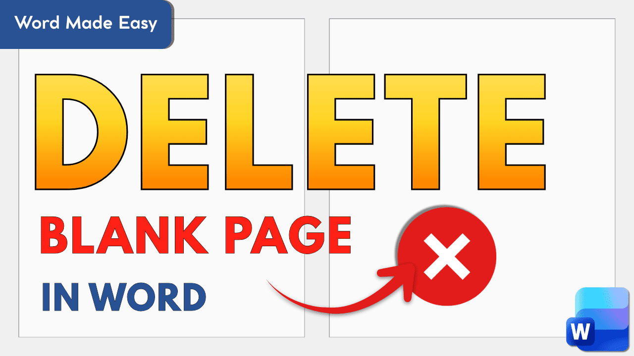Delete a blank page in Microsoft Word tutorial thumbnail