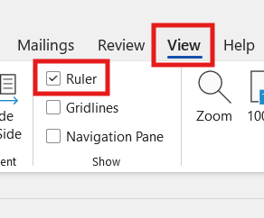 Enable the ruler to change margins in Word visually