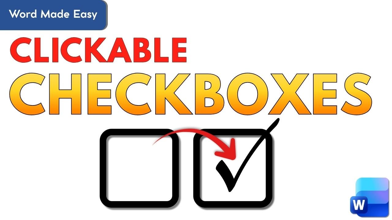 Clickable checkbox example in Microsoft Word showing empty and checked box