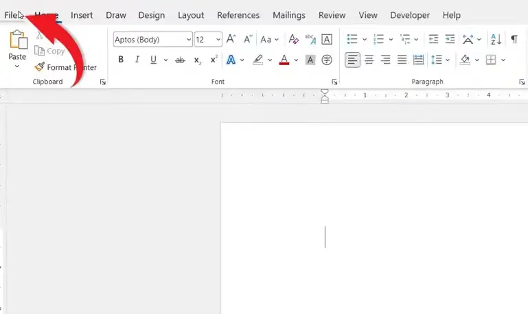Word interface showing the File menu used to access settings to stop auto-creating hyperlinks in Word