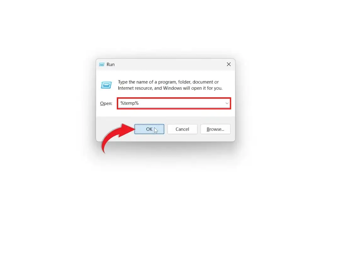 Windows Run dialog showing the %temp% command to find AutoRecover files and recover an unsaved Word document